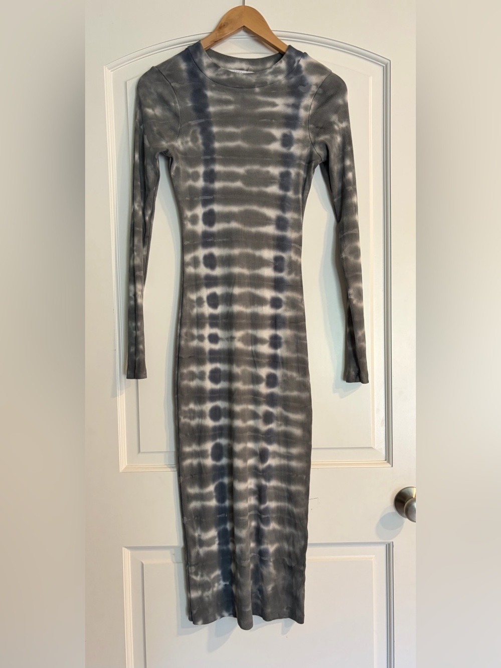 Young Fabulous & Broke Gray Tie-Dye Long Sleeve Bodycon Dress Small
